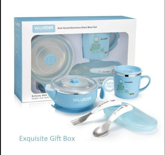 VALUEDER Baby Stainless Steel Feeding Set - Blue_0