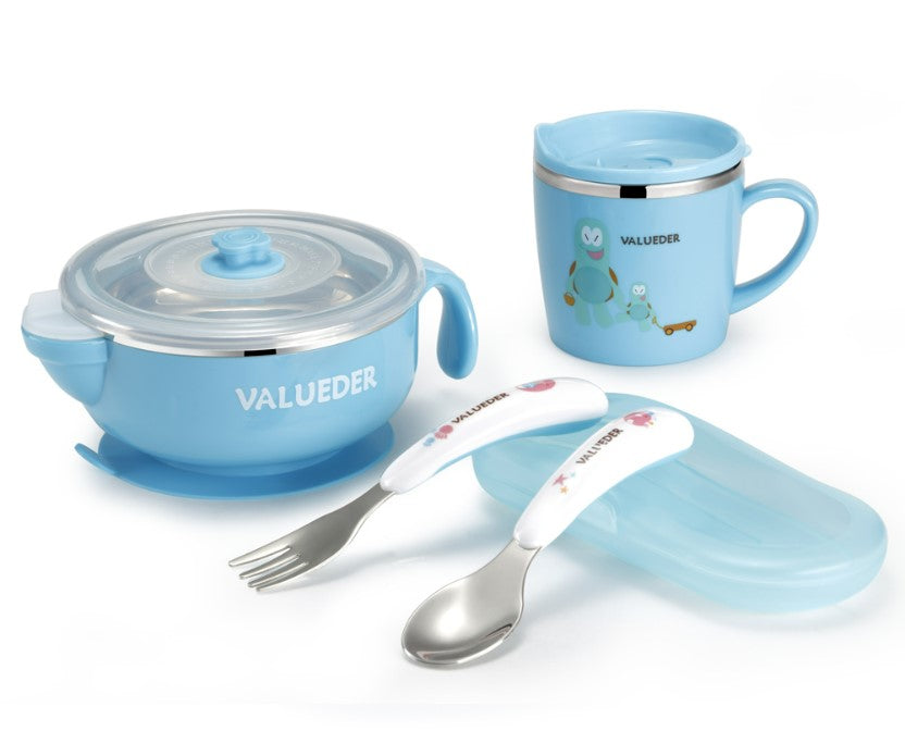 VALUEDER Baby Stainless Steel Feeding Set - Blue_1