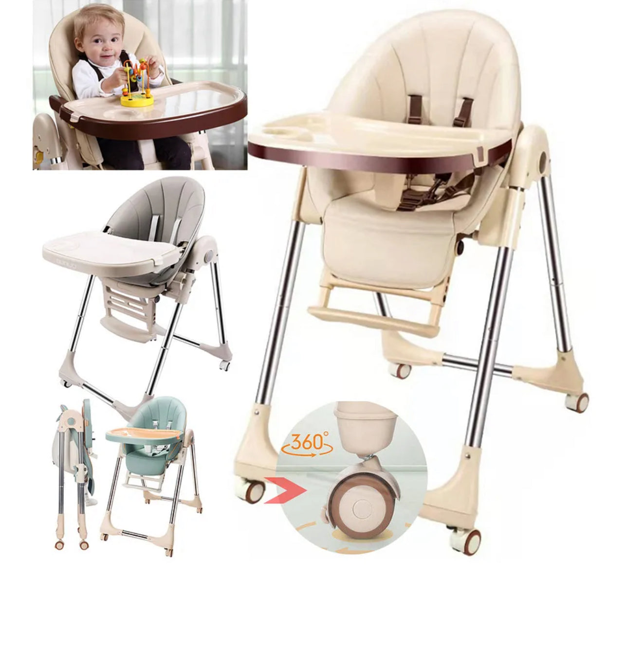 Baby High Feeding Chair [Beige]