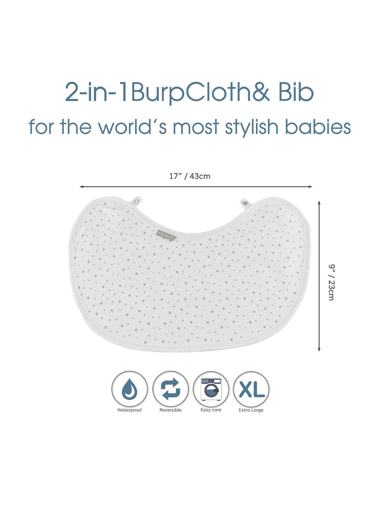 Baby Burp & Bib - blue