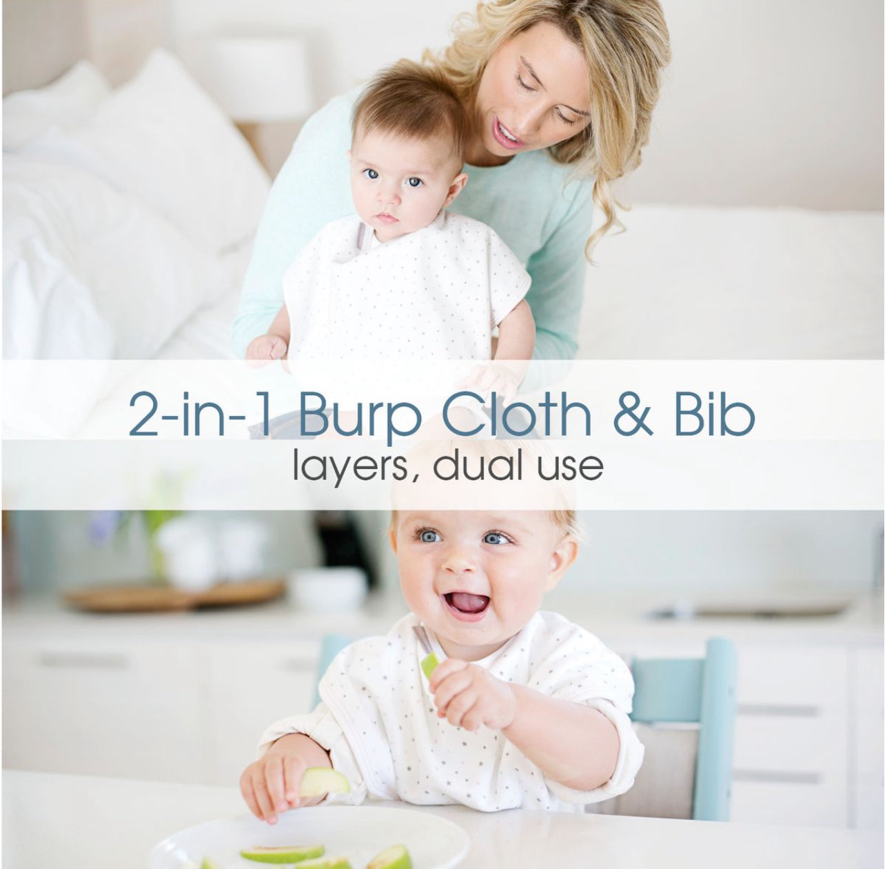 Baby Burp & Bib - blue