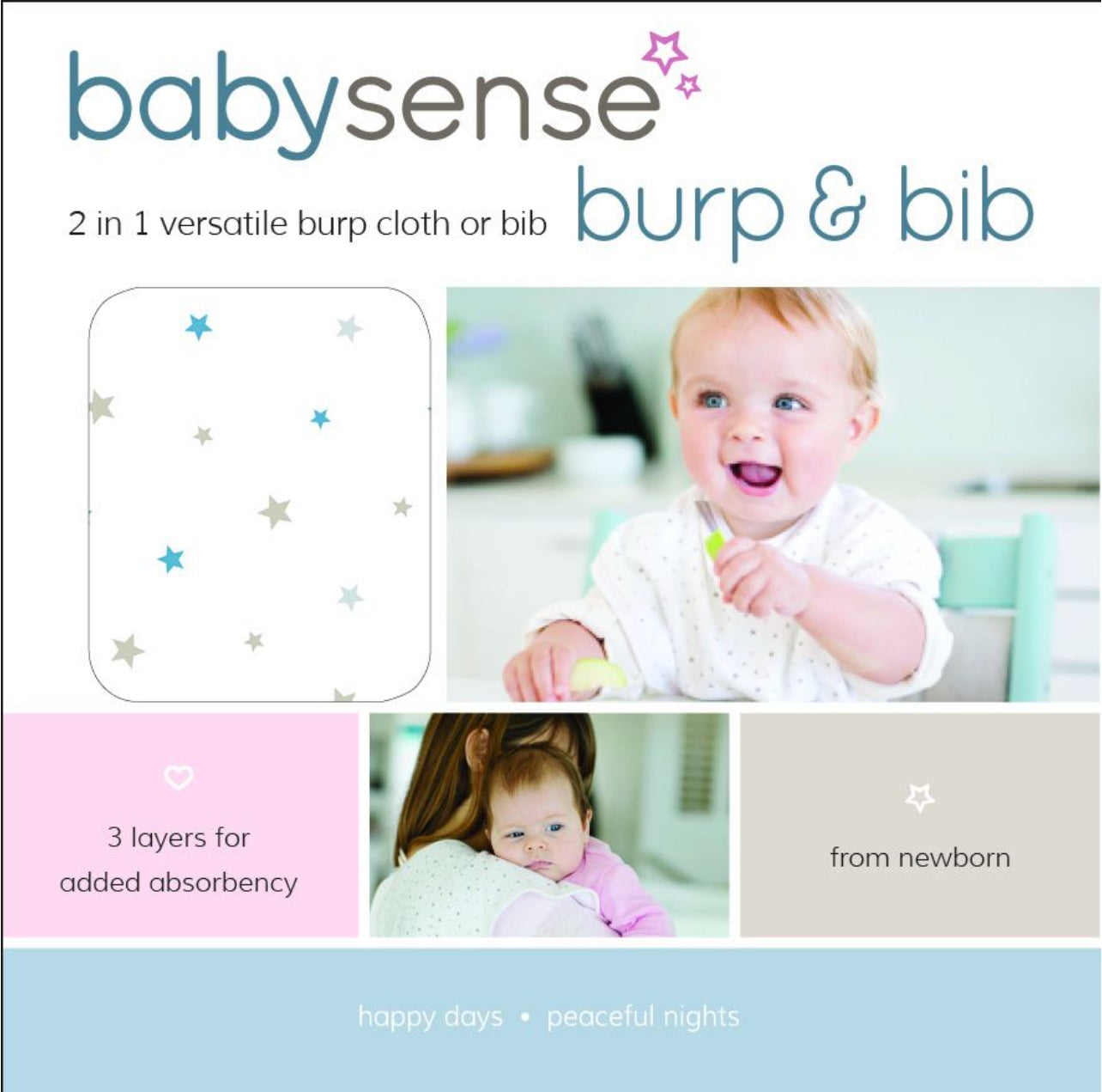 Baby Burp & Bib - blue