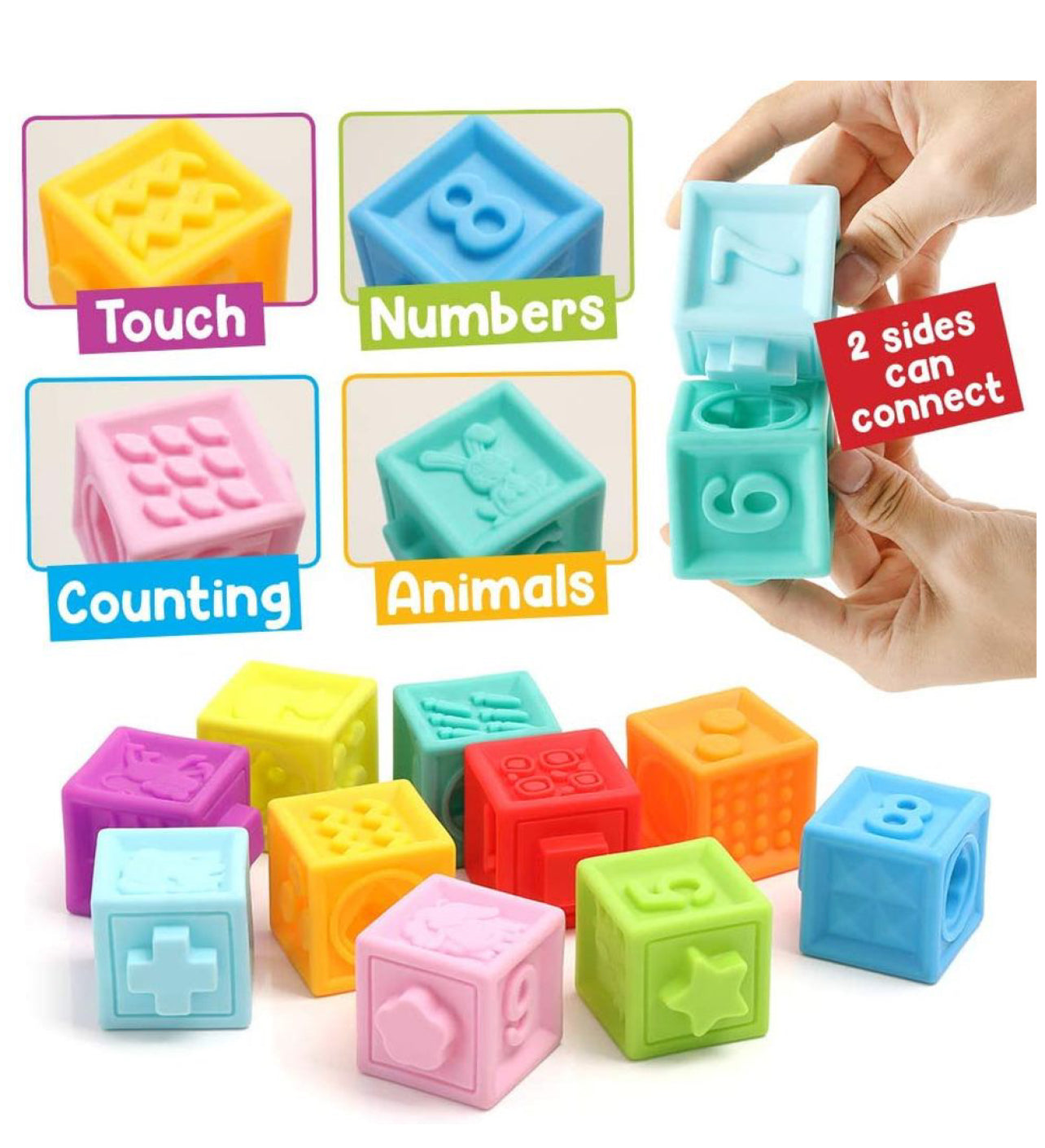 Silicone Toys Blocks 12pcs